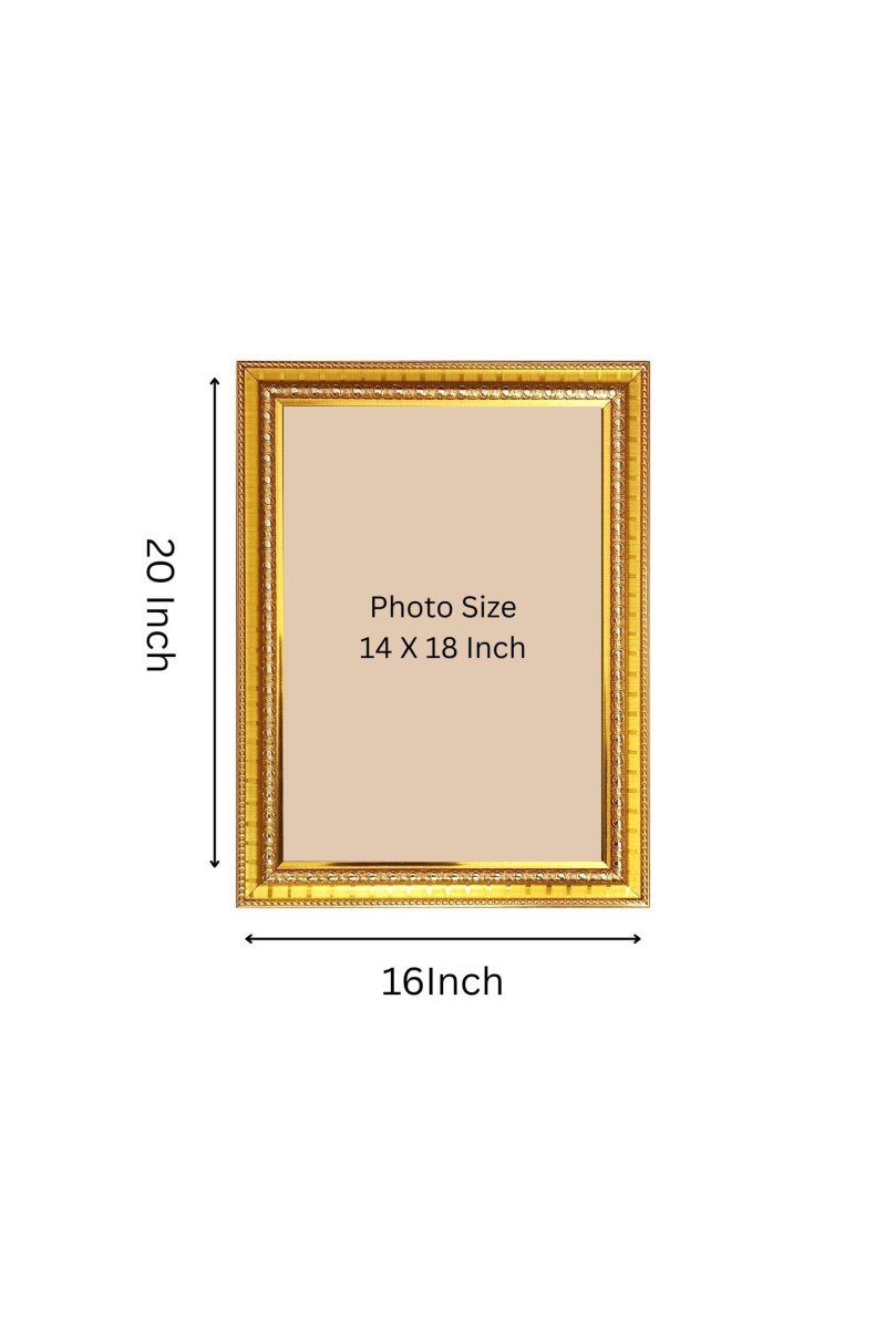 Shiva Lingam Golden Designer Photo Frame | 16x20 Inch Religious Wall Hanging Frame For Home & Office Decoration | Hindu Deity Spiritual Gift Item