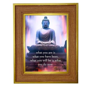 Buddha Photo Frame 10x14 Inches-Brown Wooden Frame For Home, Office & Temple Decoration And Gifting (F6315) Buddha Photo Frame 10x14 Inches-Brown Wooden Frame For Home, Office & Temple Decoration And Gifting (F6315)