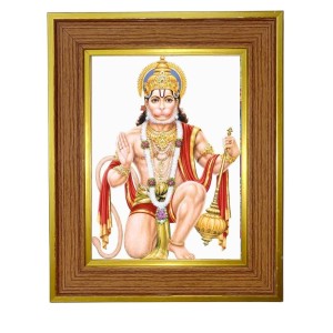 Hanuman Ji Photo Frame 10x14 Inches-Brown Wooden Frame For Home, Office & Temple Decoration And Gifting (F6365) Hanuman Ji Photo Frame 10x14 Inches-Brown Wooden Frame For Home, Office & Temple Decoration And Gifting (F6365)