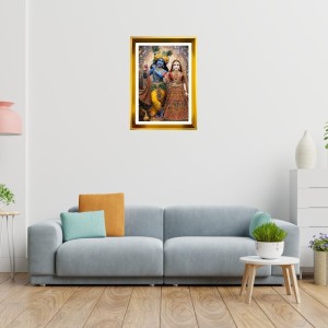 Divine Radha And Krishna Golden Photo Frame - 12x16 Inches | Elegant Wooden Frame For Home, Office & Temple Decoration | Spiritual Wall & Table Decor And Gift Item (F9800) Divine Radha And Krishna Golden Photo Frame - 12x16 Inches | Elegant Wooden Frame For Home, Office & Temple Decoration | Spiritual Wall & Table Decor And Gift Item (F9800)