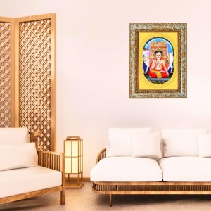 Lord Sri Raghavendra Swamy Spiritual Guru Digital Photo In Designer Frame, Size 8x12 Inch | Hindu Religious Picture For Home Temple, Office & Gift | Wall Art & Pooja Decor (F10419)