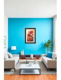 Floral Painting Print Big Photo Frame - 20x28 Inches For Home,Temple & Office Decoration (F10999)