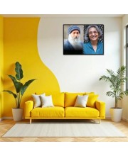 Acharya Rajneesh (Oshoo) &Maa Anand Sheela Laminated Photo - 7x9 Inches, Divine Blessings For Home & Office And Temple Decoration (F16330)
