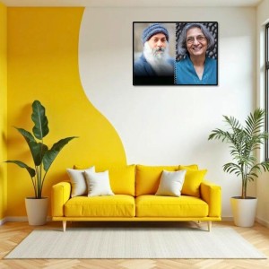 Acharya Rajneesh (Oshoo) &Maa Anand Sheela Laminated Photo - 7x9 Inches, Divine Blessings For Home & Office And Temple Decoration (F16330)