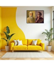 Acharya Rajneesh (Oshoo) &Maa Anand Sheela Laminated Photo - 7x9 Inches, Divine Blessings For Home & Office And Temple Decoration (F16333)
