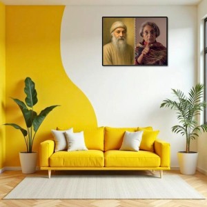 Acharya Rajneesh (Oshoo) &Maa Anand Sheela Laminated Photo - 7x9 Inches, Divine Blessings For Home & Office And Temple Decoration (F16333)