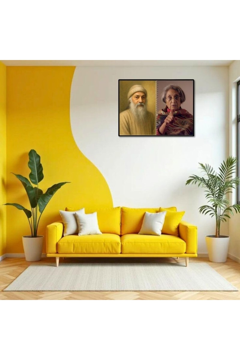Acharya Rajneesh (Oshoo) &Maa Anand Sheela Laminated Photo - 7x9 Inches, Divine Blessings For Home & Office And Temple Decoration (F16333)