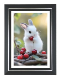 Cute Bunny Rabbit Photo Wall & Table Frame | 12x16 Inch Black Designer | Perfect For Gifting & Home Decor (F9623)