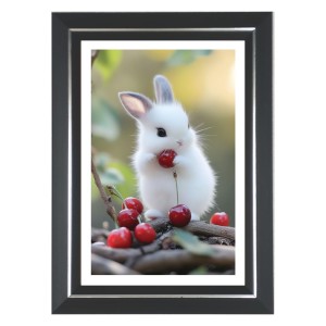 Cute Bunny Rabbit Photo Wall & Table Frame | 12x16 Inch Black Designer | Perfect For Gifting & Home Decor (F9623)