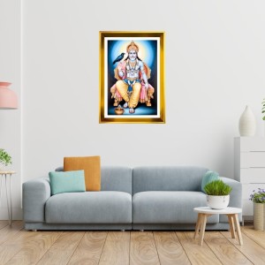 Lord Shani Golden Photo Frame - 12x16 Inches | Elegant Wooden Frame For Home, Office & Temple Decoration | Spiritual Wall & Table Decor And Gift Item (F9699)