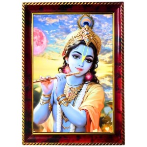 Lord Sri Krishna Photo Frame For Wall & Table | 7x9 Inch Golden Cherry Finish | Decorative Lord Sri Krishna Photo Frame For Home, Office & Pooja Room (F11523) Lord Sri Krishna Photo Frame For Wall & Table | 7x9 Inch Golden Cherry Finish | Decorative Lord Sri Krishna Photo Frame For Home, Office & Pooja Room (F11523)