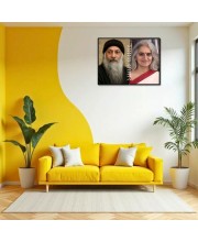 Acharya Rajneesh (Oshoo) &Maa Anand Sheela Laminated Photo - 7x9 Inches, Divine Blessings For Home & Office And Temple Decoration (F16174)