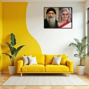 Acharya Rajneesh (Oshoo) &Maa Anand Sheela Laminated Photo - 7x9 Inches, Divine Blessings For Home & Office And Temple Decoration (F16174)