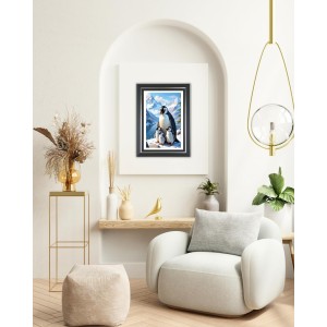 Penguins Photo Wall & Table Frame | 10x14 Inch Black Designer | Perfect For Gifting & Home Decor (F9638)