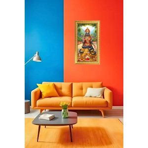 Naga Devi Digital Golden Color Photo Frame | Hindu Religious Wall Decor | 10x17 Inches - Inspirational Wall Art For Office, Home Decor - Ideal Spiritual Gift (F10379)