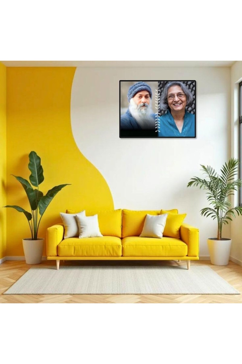 Acharya Rajneesh (Oshoo) &Maa Anand Sheela Laminated Photo - 7x9 Inches, Divine Blessings For Home & Office And Temple Decoration (F16175)