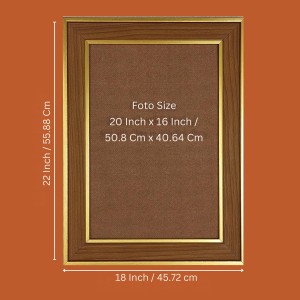 Lord Vishnu Photo Frame 18x22 Inches-Brown Wooden Frame For Home, Office & Temple Decoration And Gifting (F6444)