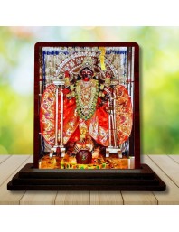 Car Desk/Table Top Maa Kali Matha Wooden Photo Stand 3x4 Inches, Compact & Stylish Spiritual Display For Car, Home & Office (Pack Of 1) (F14143)