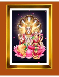 Golden Photo Frame - 10x14 Inches | Elegant Wooden Frame For Home, Office & Temple Decoration | Spiritual Wall & Table Decor and Gift Item