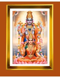 Lord Venkateswara Golden Photo Frame - 16x20 Inches | Elegant Wooden Frame For Home, Office & Temple Decoration | Spiritual Wall & Table Decor And Gift Item (F9695)