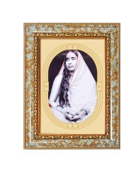 Sri Sarada Devi Spiritual Guru Digital Photo In Designer Frame, Size 16x20 Inch | Hindu Religious Picture For Home Temple, Office & Gift | Wall Art & Pooja Decor (F10424)