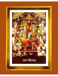 Ram Darbar Golden Photo Frame - 10x14 Inches | Elegant Wooden Frame For Home, Office & Temple Decoration | Spiritual Wall & Table Decor And Gift Item (F9671)