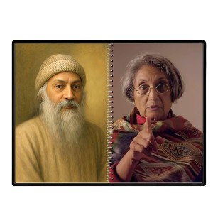 Acharya Rajneesh (Oshoo) &Maa Anand Sheela Laminated Photo - 7x9 Inches, Divine Blessings For Home & Office And Temple Decoration (F16333)