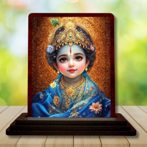 Car Desk/Table Top Lord Little Krishna Wooden Photo Stand 3x4 Inches, Compact & Stylish Spiritual Display For Car, Home & Office (Pack Of 1) (F14230) Car Desk/Table Top Lord Little Krishna Wooden Photo Stand 3x4 Inches, Compact & Stylish Spiritual Display For Car, Home & Office (Pack Of 1) (F14230)