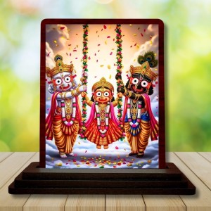 Car Desk/Table Top Lord Jagannath Wooden Photo Stand 3x4 Inches, Compact & Stylish Spiritual Display For Car, Home & Office (Pack Of 1) (F14497) Car Desk/Table Top Lord Jagannath Wooden Photo Stand 3x4 Inches, Compact & Stylish Spiritual Display For Car, Home & Office (Pack Of 1) (F14497)