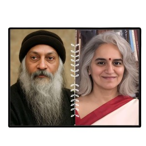 Acharya Rajneesh (Oshoo) &Maa Anand Sheela Laminated Photo - 7x9 Inches, Divine Blessings For Home & Office And Temple Decoration (F16174)