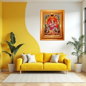 Goddess Durga Golden Designer Photo Frame | 16x20 Inch Religious Wall Hanging Frame For Home & Office Decoration | Hindu Deity Spiritual Gift Item Goddess Durga Golden Designer Photo Frame | 16x20 Inch Religious Wall Hanging Frame For Home & Office Decoration | Hindu Deity Spiritual Gift Item