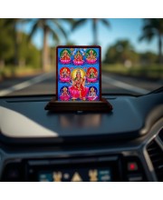 Car Desk/Table Top Ashta Lakshmi Wooden Photo Stand 3x4 Inches, Compact & Stylish Spiritual Display For Car, Home & Office (Pack Of 1) (F14154)