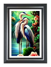 Great Blue Herons Photo Wall & Table Frame | 18x22 Inch Black Designer | Perfect For Gifting & Home Decor (F9645)