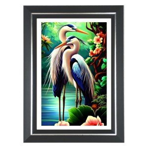 Great Blue Herons Photo Wall & Table Frame | 18x22 Inch Black Designer | Perfect For Gifting & Home Decor (F9645)