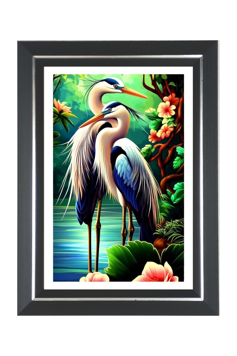 Great Blue Herons Photo Wall & Table Frame | 18x22 Inch Black Designer | Perfect For Gifting & Home Decor (F9645)