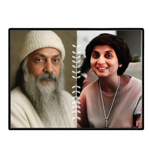 Acharya Rajneesh (Oshoo) &Maa Anand Sheela Laminated Photo - 7x9 Inches, Divine Blessings For Home & Office And Temple Decoration (F16173)