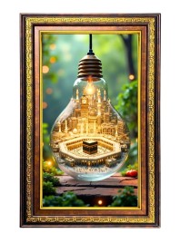 Mosque Digital Golden Balck Color Photo Frame | Hindu Religious Wall Decor | 10x16 Inches - Inspirational Wall Art For Office, Home Decor - Ideal Spiritual Gift (F16753)