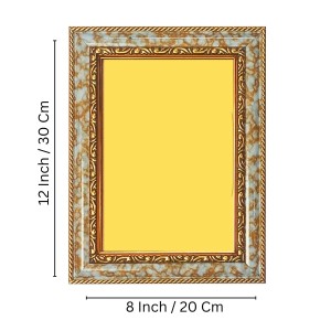 Lord Sri Raghavendra Swamy Spiritual Guru Digital Photo In Designer Frame, Size 8x12 Inch | Hindu Religious Picture For Home Temple, Office & Gift | Wall Art & Pooja Decor (F10419)