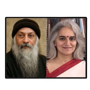 Acharya Rajneesh (Oshoo) &Maa Anand Sheela Laminated Photo - 7x9 Inches, Divine Blessings For Home & Office And Temple Decoration (F16329)