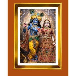 Divine Radha And Krishna Golden Photo Frame - 12x16 Inches | Elegant Wooden Frame For Home, Office & Temple Decoration | Spiritual Wall & Table Decor And Gift Item (F9800) Divine Radha And Krishna Golden Photo Frame - 12x16 Inches | Elegant Wooden Frame For Home, Office & Temple Decoration | Spiritual Wall & Table Decor And Gift Item (F9800)