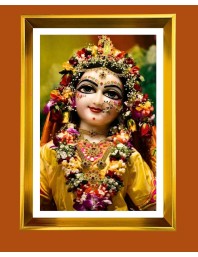 Divine Radha Rani Golden Photo Frame - 14x18 Inches | Elegant Wooden Frame For Home, Office & Temple Decoration | Spiritual Wall & Table Decor And Gift Item (F9837)