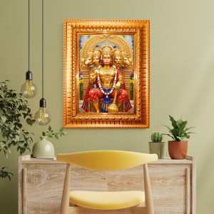 Lord Hanuman Golden Designer Photo Frame | 10x14 Inch Religious Wall Hanging Frame For Home & Office Decoration | Hindu Deity Lord Hanuman Spiritual Gift Item Lord Hanuman Golden Designer Photo Frame | 10x14 Inch Religious Wall Hanging Frame For Home & Office Decoration | Hindu Deity Lord Hanuman Spiritual Gift Item