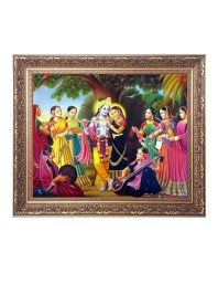 Gopis,Rasa Lila Big Photo Frame - 18x22 Inches for Home,Temple & Office Decoration