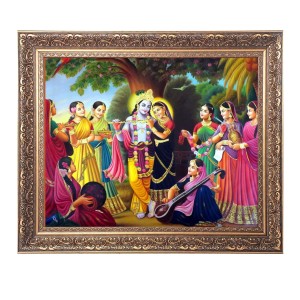 Gopis,Rasa Lila Big Photo Frame - 18x22 Inches for Home,Temple & Office Decoration Gopis,Rasa Lila Big Photo Frame - 18x22 Inches for Home,Temple & Office Decoration