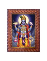 Lord Krishna Photo Frame 19X23 Inch Religious Wall & Table Decor Frame | Lord Krishna Spiritual Photo Frame For Home, Temple & Office | Decorative Hindu God & Goddess Frame (Pack Of 1) (F18004)