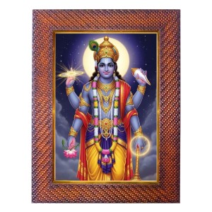 Lord Krishna Photo Frame 19X23 Inch Religious Wall & Table Decor Frame | Lord Krishna Spiritual Photo Frame For Home, Temple & Office | Decorative Hindu God & Goddess Frame (Pack Of 1) (F18004)