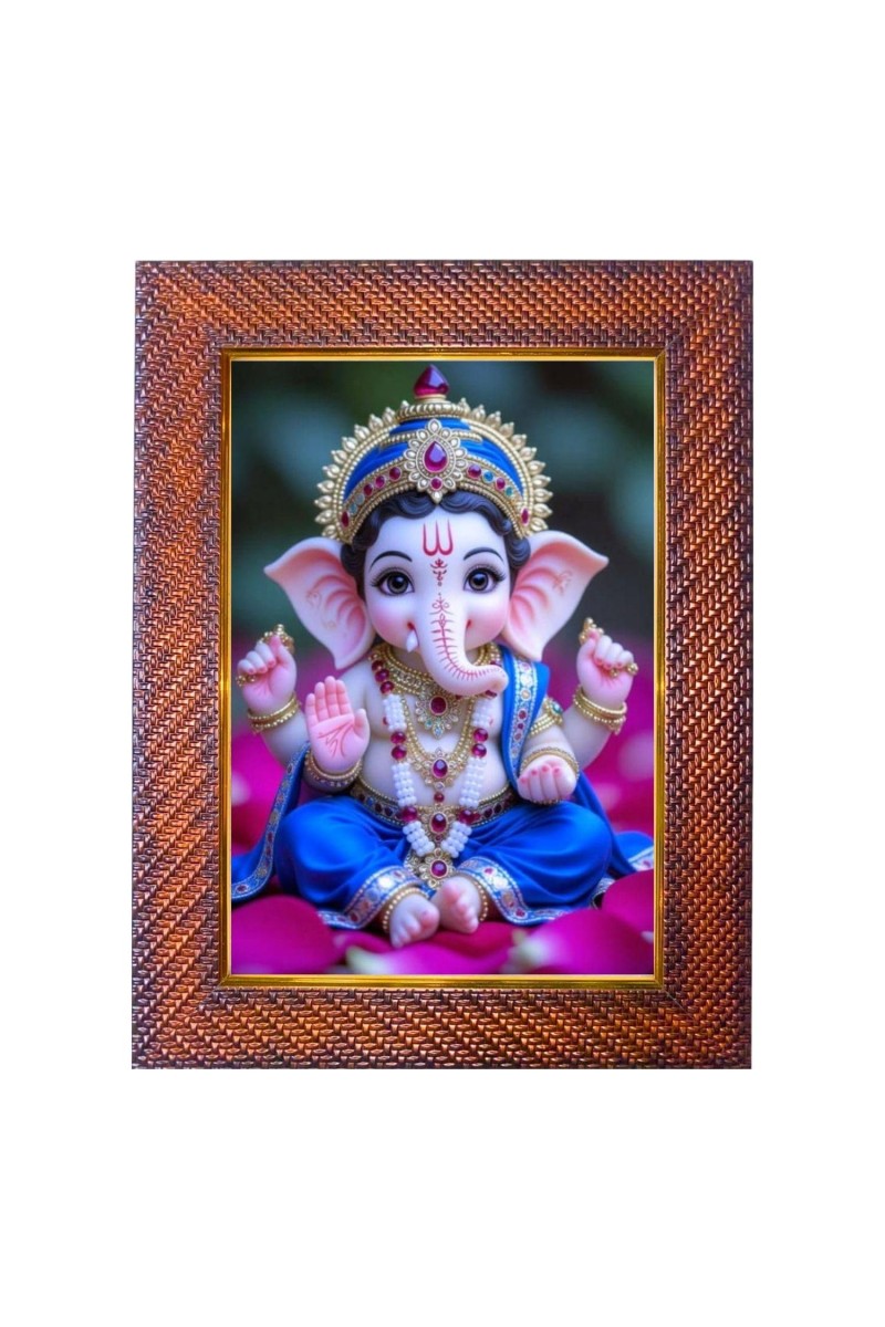 Lord Vishnu Photo Frame 13X17 Inch Religious Wall & Table Decor Frame | Lord Vishnu Spiritual Photo Frame For Home, Temple & Office | Decorative Hindu God & Goddess Frame (Pack Of 1) (F18018)