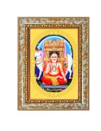 Lord Sri Raghavendra Swamy Spiritual Guru Digital Photo In Designer Frame, Size 8x12 Inch | Hindu Religious Picture For Home Temple, Office & Gift | Wall Art & Pooja Decor (F10419)