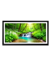 Nature Landscape Floating Frame Scenery Digital Print - (I5820) - 12x24 inch Modern Nature Wall Art for Living Room, Bedroom, Office, Hotels, Drawing Room