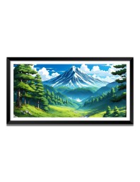 Nature Landscape Floating Frame Scenery Digital Print - (I5584) - 12x24 inch Modern Nature Wall Art for Living Room, Bedroom, Office, Hotels, Drawing Room